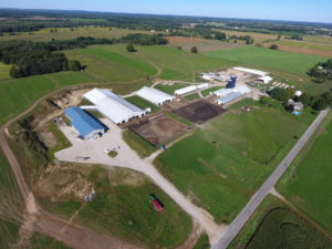 Aerial view of De Grins Oer Dairy.
